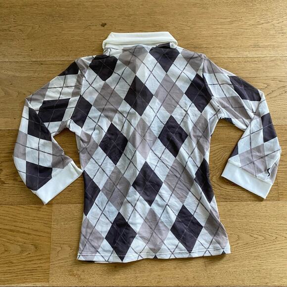 OMIGHTY - Argyle Mesh Shirt in White & Gray - Picture 4 of 4